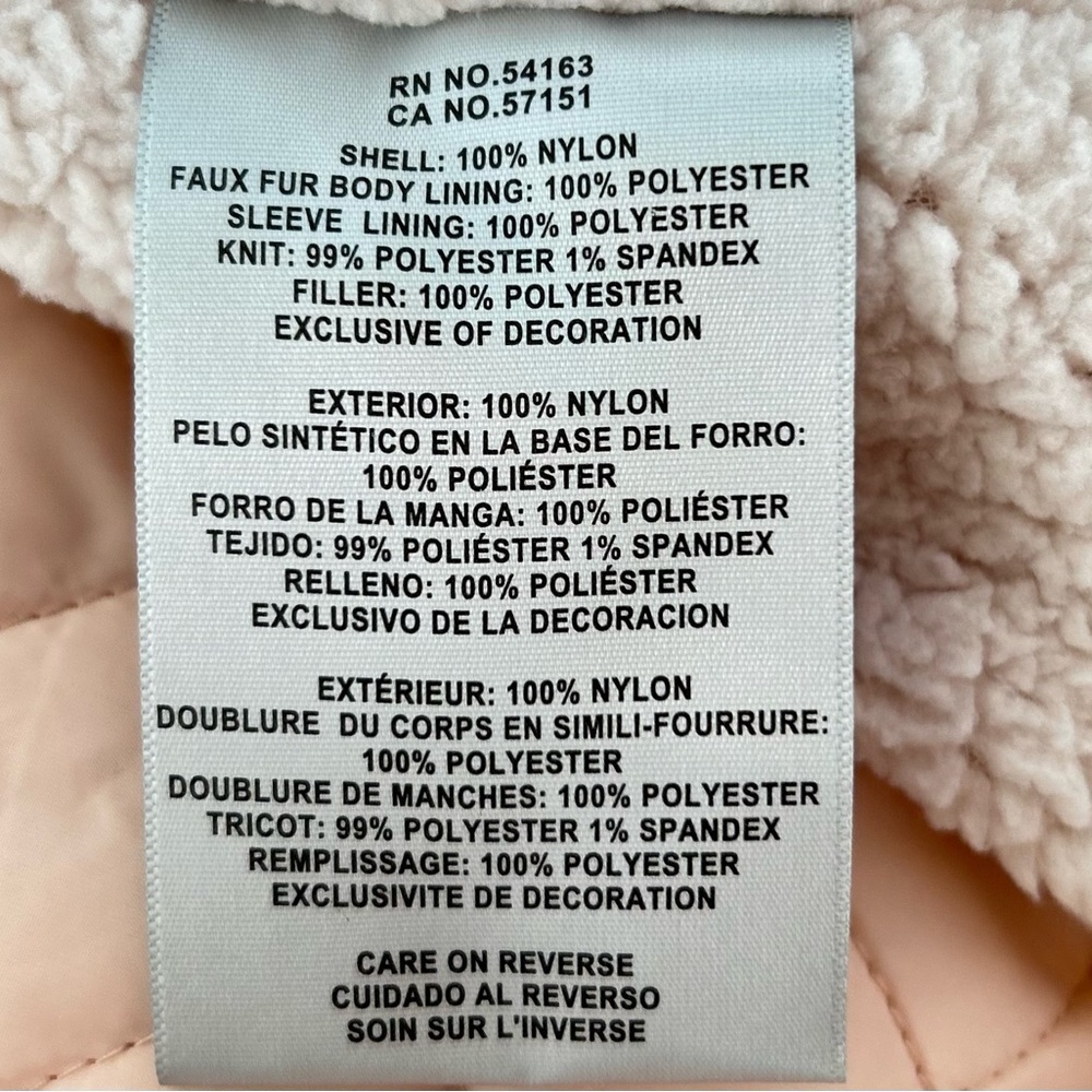 Levi’s Bomber Diamond Quilted Jacket Peach/Pink Size 4X Sherpa Faux Fur NEW - Picture 10 of 10